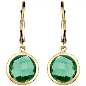 Elli Boucles d'oreilles 'Quarz' or / émeraude