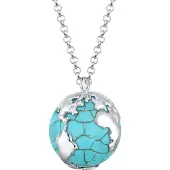 Elli Chaîne 'Weltkugel' turquoise / argent
