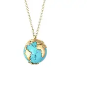 Elli Chaîne 'Weltkugel' turquoise / or