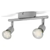 B.K.Licht plafonnier 2 spots LED orientables ampoules 3W GU10 fournies 250lm blanc chaud 3000K éclairage plafond LED cuisine chambre salon