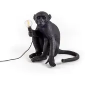 Seletti Lampe Monkey assis - noir