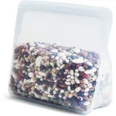 Stasher , Sac Alimentaire Réutilisable en Silicone, Stand Up Moyen, Transparent, 56 fl oz (1 650 ml)