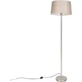 QAZQA Lampadaire moderne en acier avec abat-jour taupe 45 cm - Simplo
