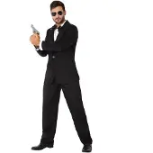 Atosa Agent Costume Noir M-L Enfants