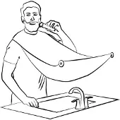 InnovaGoods , bavoir avec ventouse et motif "barbe", 1 pièce