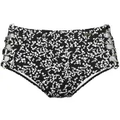 LASCANA Bas de bikini 'Meadow' noir / blanc