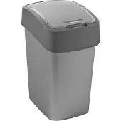 Curver Poubelle 25 L 26 X 34 X H47 Cm Argent-anthracite - Flip -