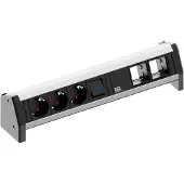 Bachmann DESK 1 - Bâti de prises - CA 230 V - entrée, entrée GST18 - raccords de sortie : 3 - Allemagne - noir (902.018)