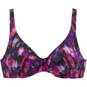 LASCANA Hauts de bikini violet foncé / rose / noir