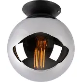 QAZQA Plafonnier Art déco noir avec verre fumé - Pallon