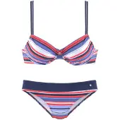 s.Oliver Bikini bleu / rouge / blanc