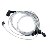 Adaptec Microchip Adaptec - Câble interne SAS - avec bandes latérales - SAS 6Gbit/s - 4 voies - SATA (F) pour Disque dur SAS Mini 4x (SFF-8643) (M) - 80 cm - connecteur coudé