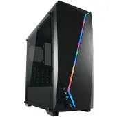 LC-Power Gaming 700B - Hexagon, Midi Tower, PC, noir, ATX, micro ATX, Mini-ITX, métal, plastique, verre trempé, Gaming