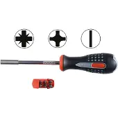 Bahco 808050A - Tournevis porte-embouts 1/4" pour vis Phillips/Pozidriv/à fente/TORX