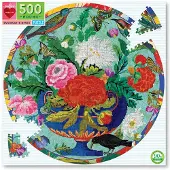 Eeboo Puzzle rond fleurs et oiseaux 500 pièces