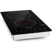 Klarstein Plaque Vitroceramica 3000W, Plaque de Cuisson Electrique à Vitroceramica, Plaque VTC 2 Feux, Tables de Cuisson Portable, Contrôle Tactile, Rechaud Electrique, Cuisinière Electrique Puissante