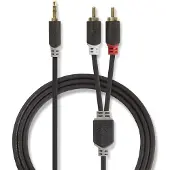 Nedis Câble 3,5 mm vers RCA 10 Mètres Gris