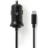 Nedis chargeur de voiture - 12 W - 1x 2.4 A - nombre de sorties : 1 - câble Micro USB (fixe) - 1.00 m - Single Voltage Output