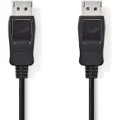 Nedis Câble Displayport - DisplayPort mâle - DisplayPort mâle - 4K@60Hz - plaqué or - 2.00 m - rond - PVC - noir - boîte