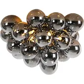 QAZQA Plafonnier design noir avec verre fumé 6 lumières - Uvas