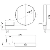 Emco Miroir de soins de beauté et de rasage à LED , réfléchissant des deux côtés, grossissement 3 et 7 fois, rond, éclairage à LED, bras articulé, câble spiralé et fiche., 109506018