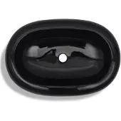 vidaXL Washbe, Keramik, Oval, Schwarz