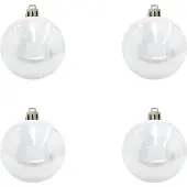 Europalms Boule décorative 10cm, blanche 4x (4x)