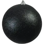 Europalms Boule décorative 20cm, noire, scintillante