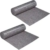 Relaxdays 2 rouleaux de bâche de protection, 1 m x 50 m chacun = 50 m², antidérapante, hydrofuge, 220 g/m², travaux de peinture, déménagement, gris