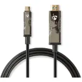 Nedis Ccbg6410bk500 Active Optical Usb-c M To Hdmi Cable 18gbs 50 M Clair