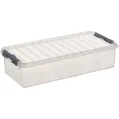 Sunware Boîte de rangement Q-Line 6,5 litres transparent/gris plastique avec couvercle