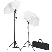 vidaXL Kit de studio photo avec lampes pieds et parapluies