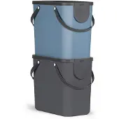 Rotho Système de tri des déchets ALBULA, modèle 2ème génération, couleur : anthracite / bleu