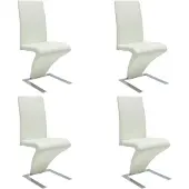 vidaXL Chaises de salle à manger 4 pcs. Blanc Similicuir
