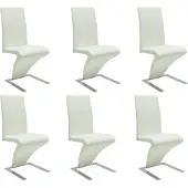 vidaXL Chaises de salle à manger 6 pcs. Blanc Similicuir