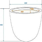 Europalms Cache-pot aspect terracotta 40x40cm