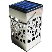 Powerplus Lampe à Flamme Solaire LED Ferret Jardin Inox
