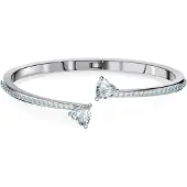 Swarovski Bracelet-Jonc Attract Soul Heart, Blanc, Métal Rhodié
