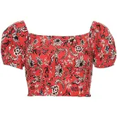 Superdry Kala Smocked 3/4 Sleeve Top Rouge L Femme