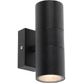 QAZQA Applique murale extérieure noire 2 lumières IP44 - Duo