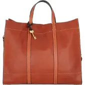 Fossil Cuir sac shopper sac à épaule Carmen Tote Brandy brun