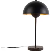 QAZQA Lampe de table rétro noire avec or - Magnax