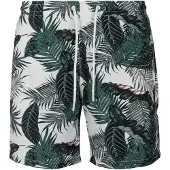 Urban Classics Shorts de bain vert foncé / blanc