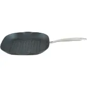 Point-Virgule Virgule Pan--moi gietijzeren grillpan met ecalibur coating 28x28cm, Poêle + casserole, Noir