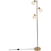 QAZQA Lampadaire design doré 3 lumières orientables - Mesh