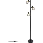 QAZQA Lampadaire design noir 3 lumières orientables - Mesh