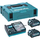 Makita Pack 2 batteries 40V 2.5 Ah XGT - - avec chargeur - MakPac - 191J81-6