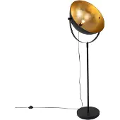 QAZQA Lampadaire industriel noir 50 cm avec or réglable - Magnax