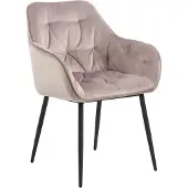 Emob Chaise avec accoudoirs Lynn - vieux rose/noir