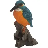 Esschert Design oiseau oeuf 13,8 x 9,1 cm polyrésine bleu/orange